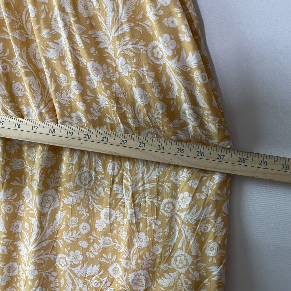 Croft & Barrow Maxi Dress Sleeveless Smocked Floral Yellow Women's Size L - Picture 7 of 13